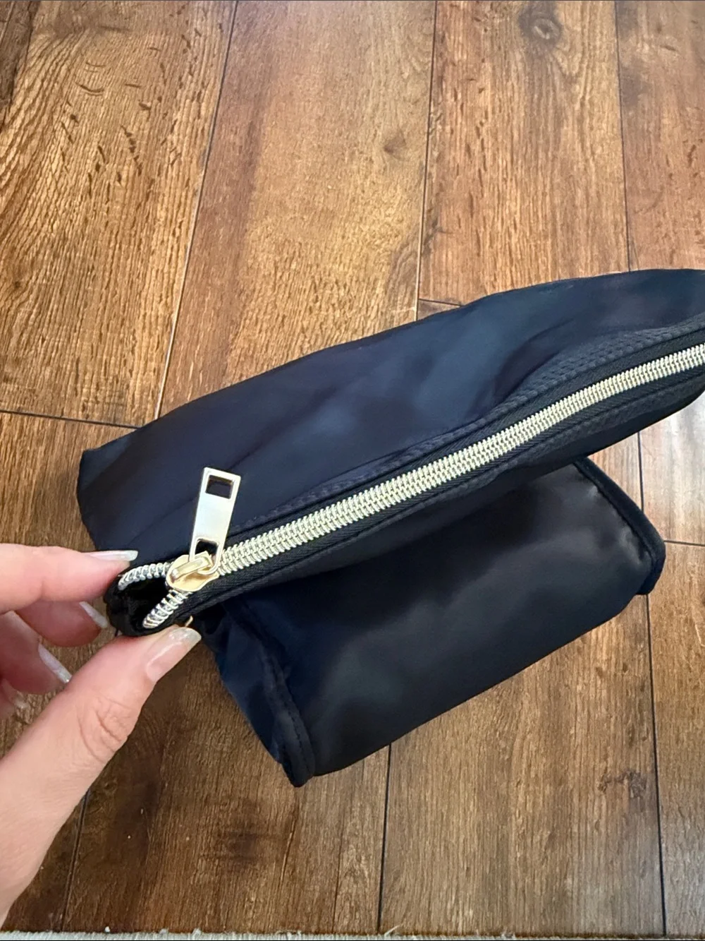 2 Black Travel Pouch Set - Compact Nylon Organizer